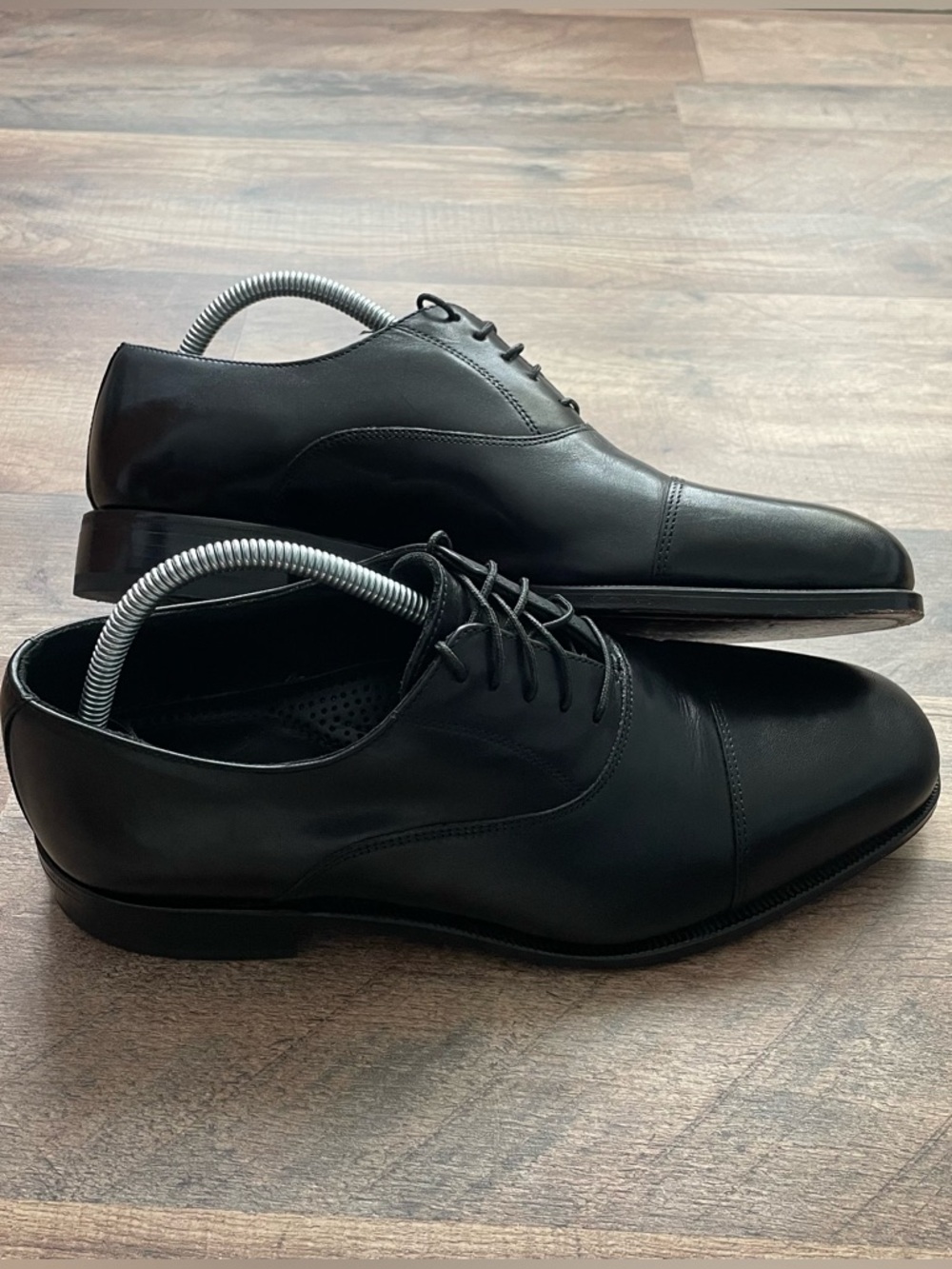 Florsheim Black Leather Cap-Toe Oxford Lace-Up Dress Shoes - Men
